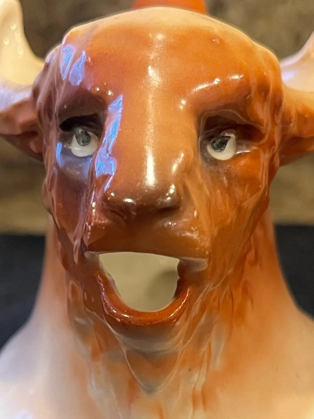 Vintage Royal Bruxonia Austria Water Buffalo Bison Head Creamer Pitcher